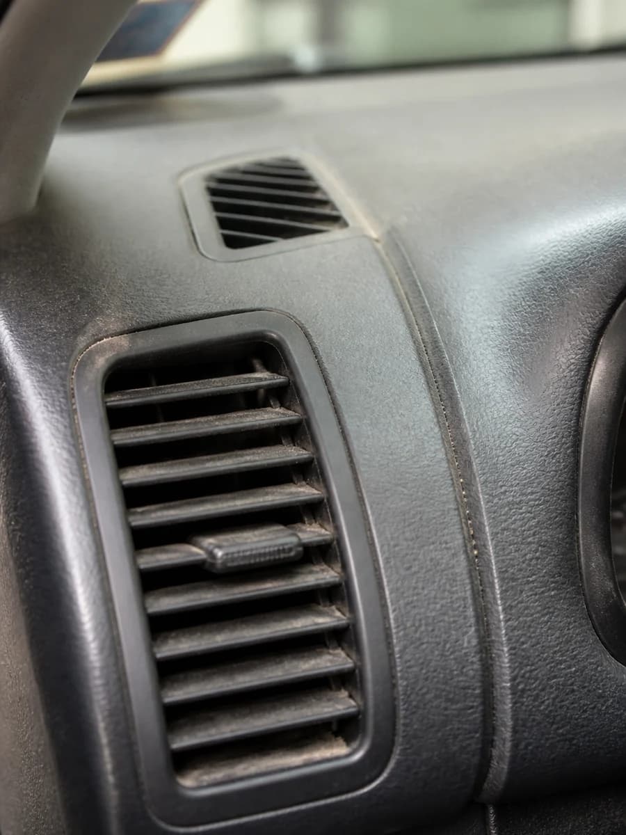 Dashboard air vent with dust build-up