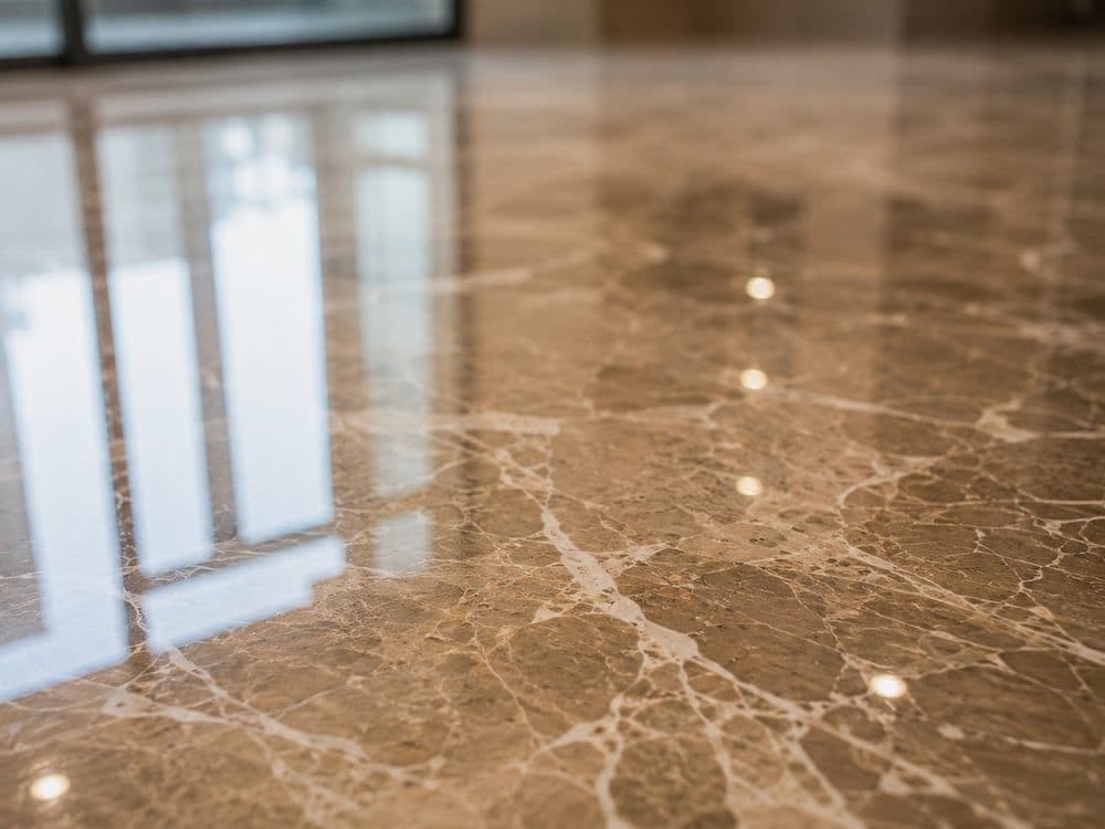 Marble floor polished to a mirror shine