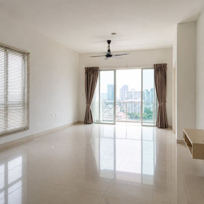 Empty living room after cleaning