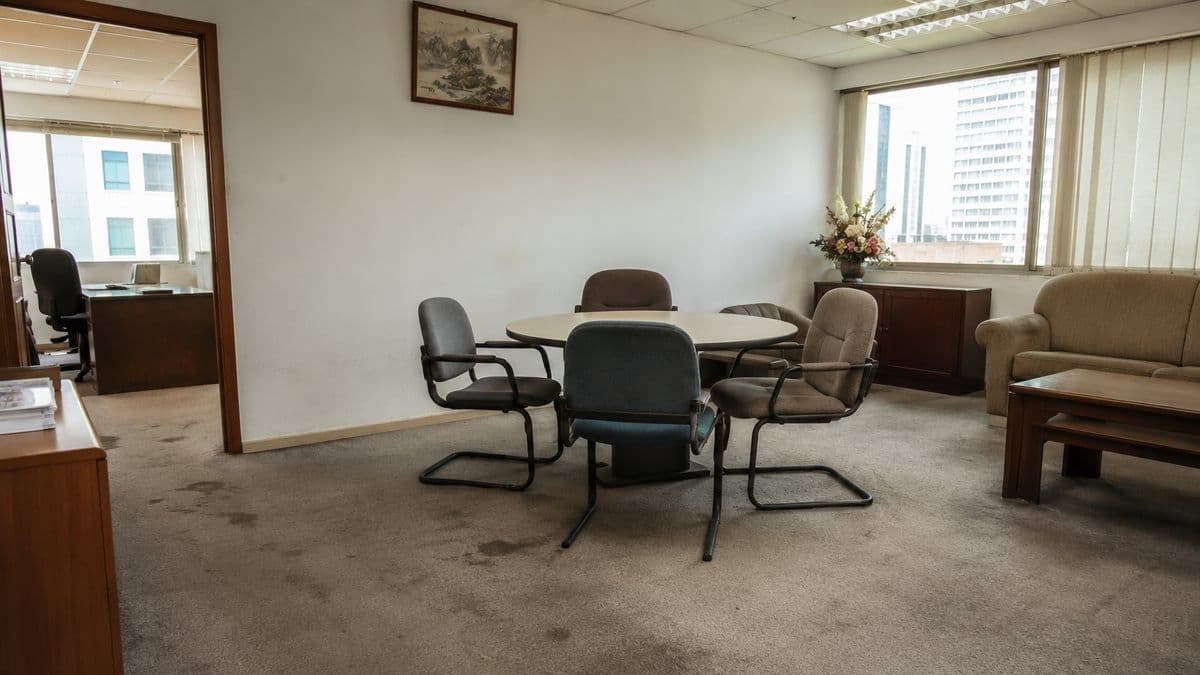 Office meeting room before cleaning