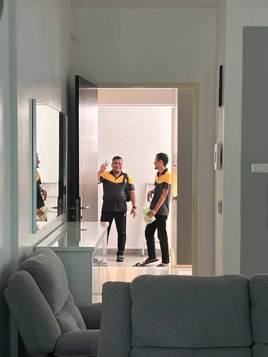 Our team finishing a move-out clean