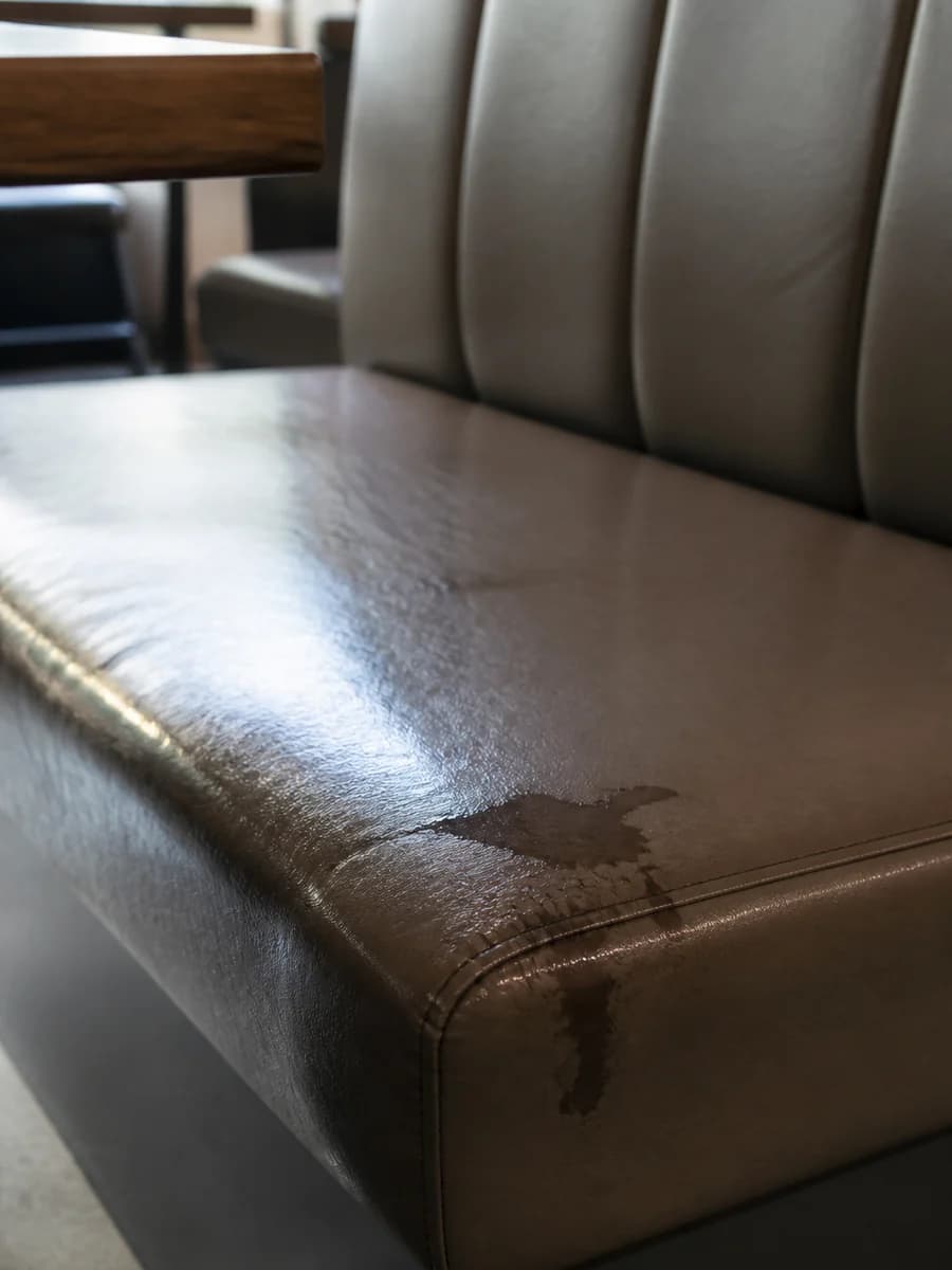 Restaurant booth seating — greasy vinyl