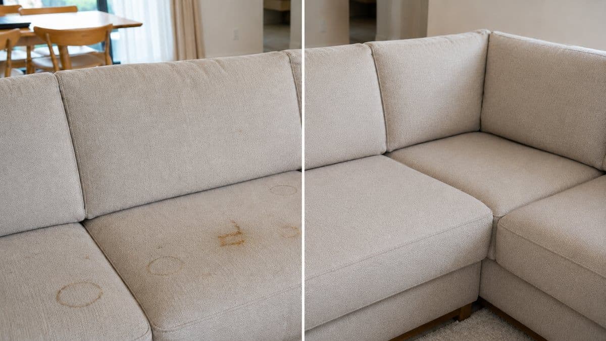 Sofa L sebelum & selepas