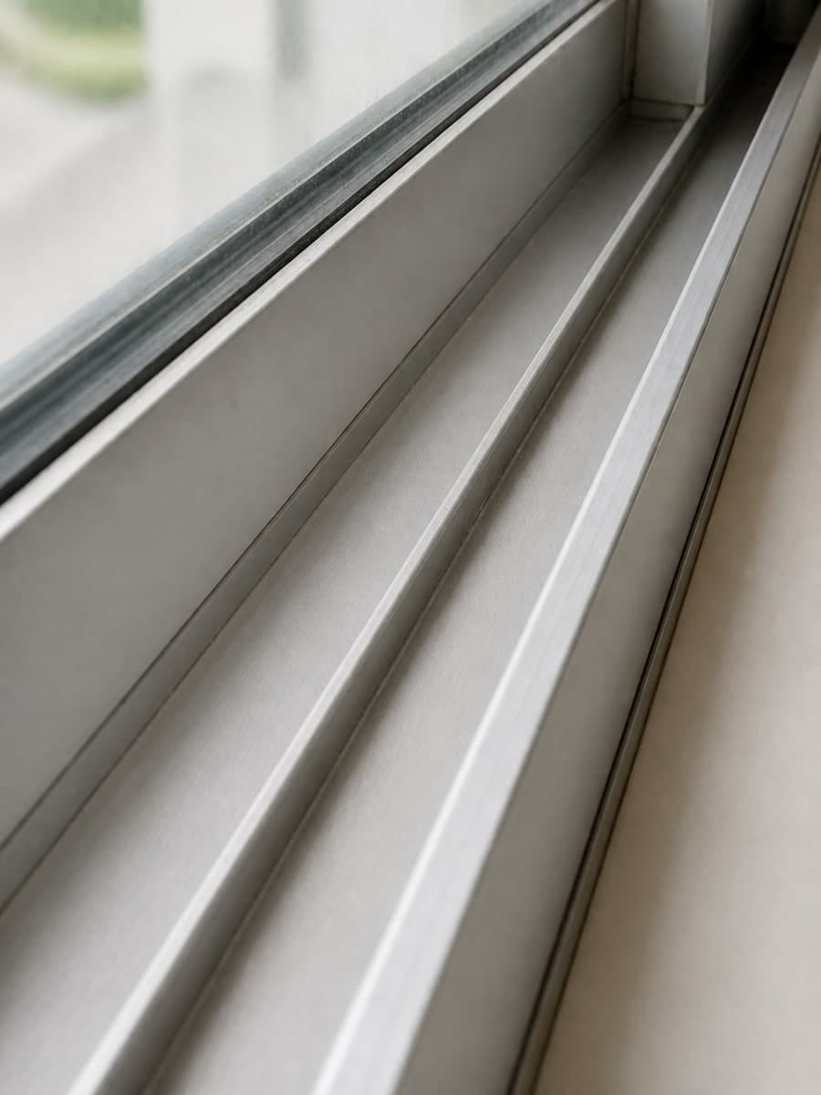 Window frame and track after cleaning