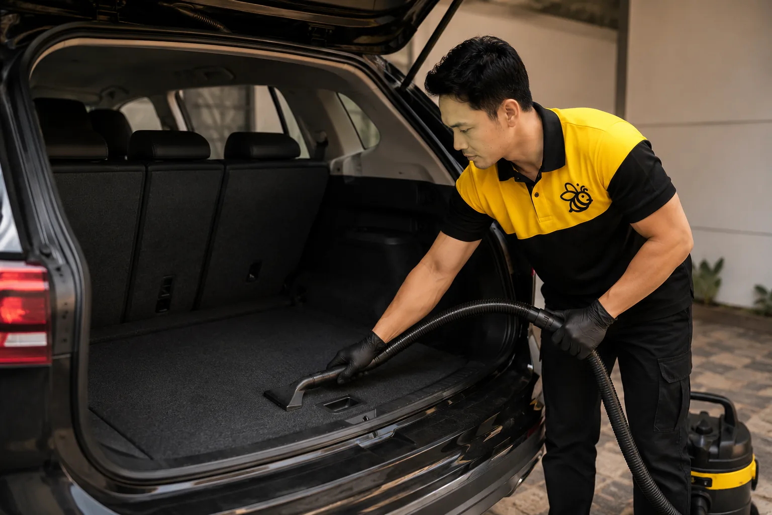 Boot-area cleaning