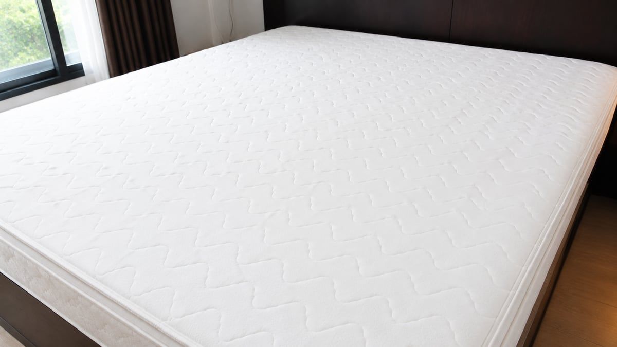 Bright white mattress after clean